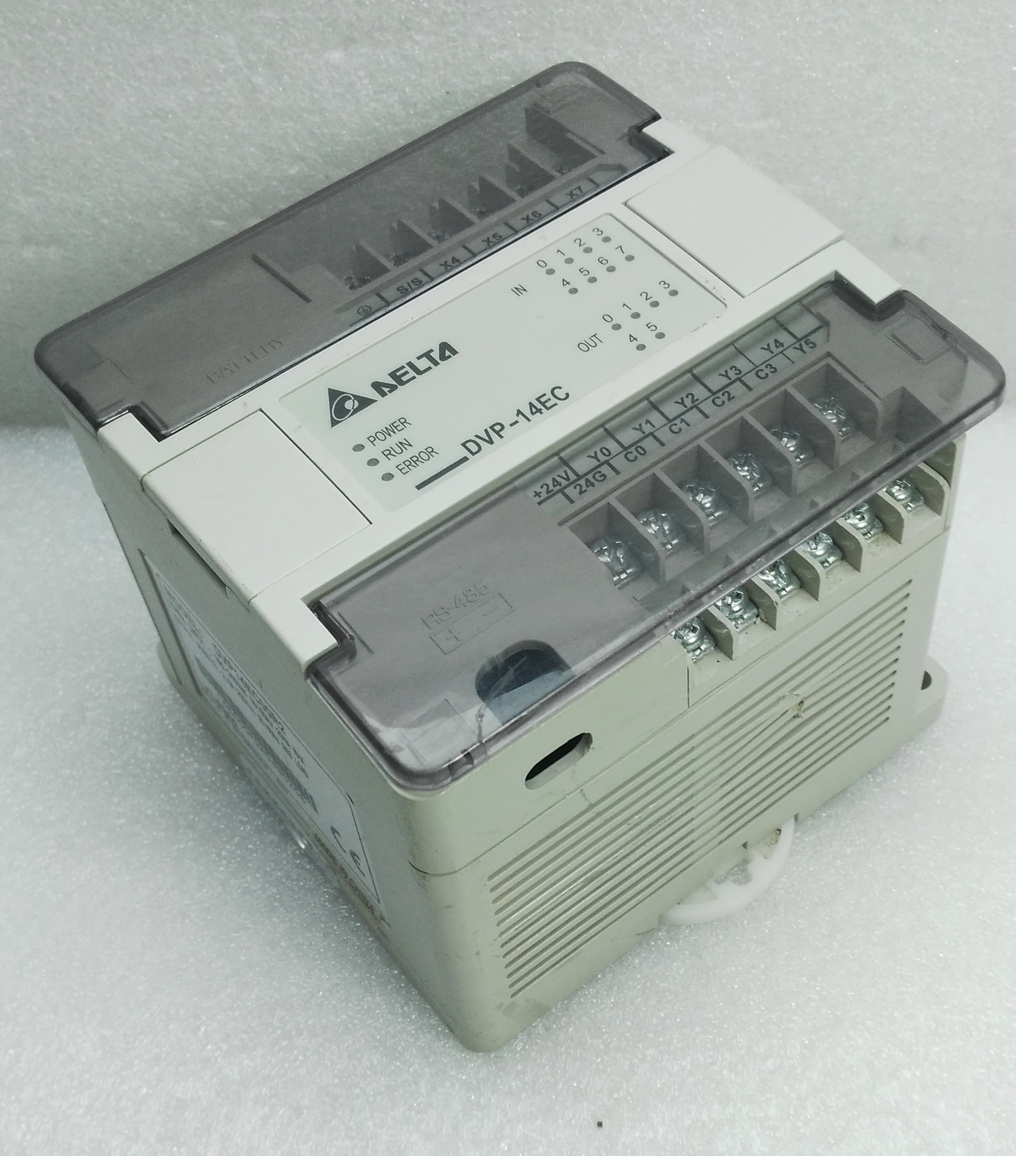 现货直拍二手台达14点继电器型plc dvp14ec00r2已下载程序测试好