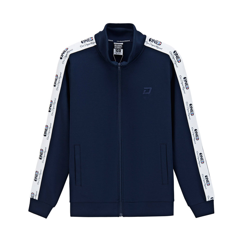 361度男装时尚舒适透气开襟卫衣舒适运动服 pop 深墨蓝 l