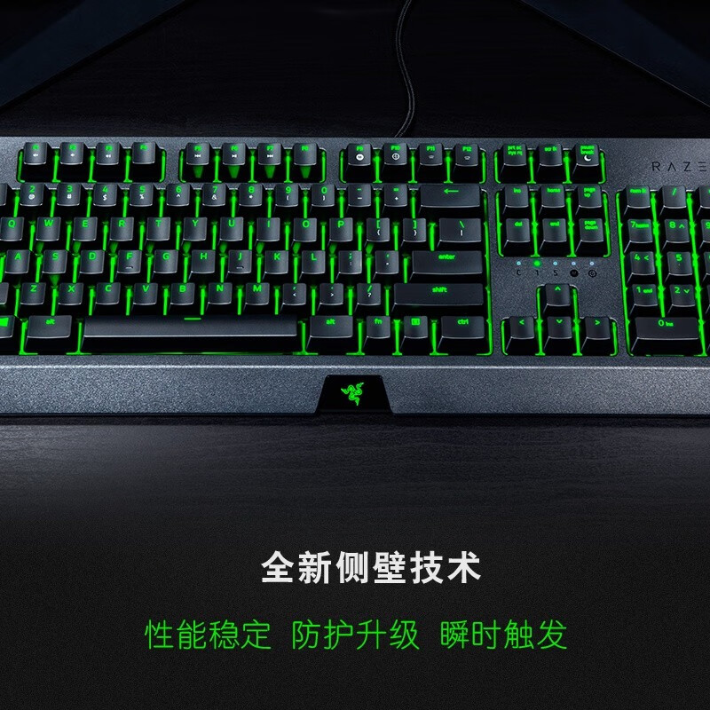 雷蛇（Razer）黑寡妇蜘蛛标准 机械键盘 游戏键盘 办公键盘 电脑键盘 绿轴ABS键帽104键 标准版-104键绿轴绿光