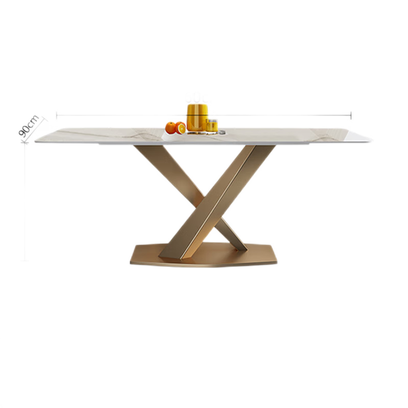 优卡吉 意式轻奢岩板餐桌现代简约餐桌椅组合小户型家用长方形极简桌子HY-6813B 1.6米单餐桌+6椅