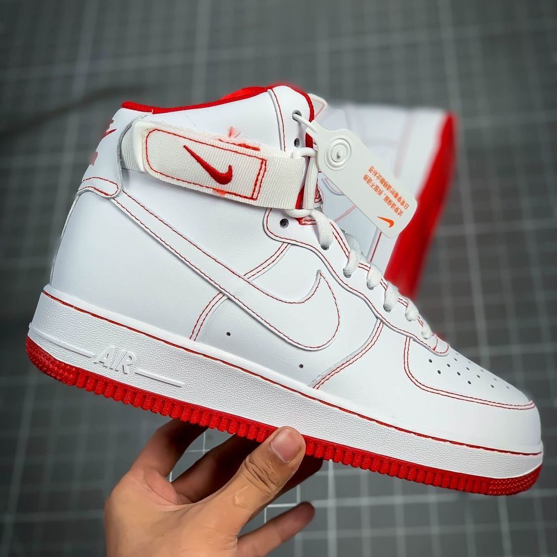 耐克官方旗舰品质1 空军一号白红缝线高帮运动休闲滑板鞋男女cv1753