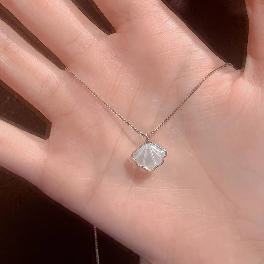 七夕情人节礼物项链女高级感轻奢小众时尚简约设计锁骨链颈链 贝子项链