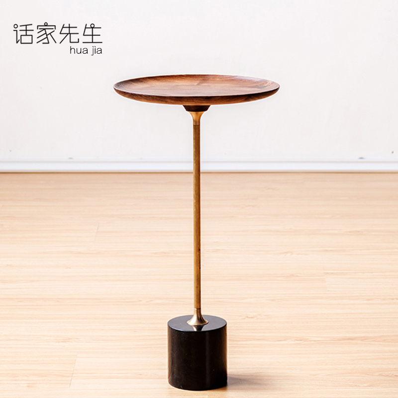 话家先生 北欧沙发边几轻奢角几客厅小茶几现代简约床头边桌黄铜极简