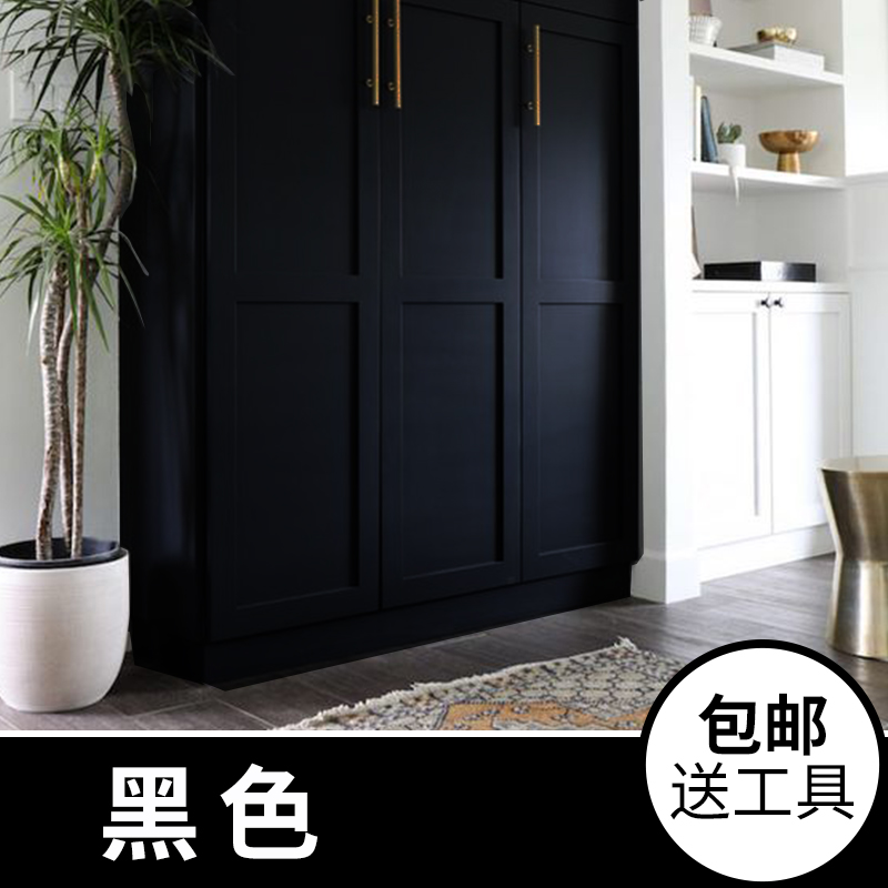 木器漆家用喷漆自刷油漆刷门改色翻新实木油漆旧家具衣柜子漆 黑色(带