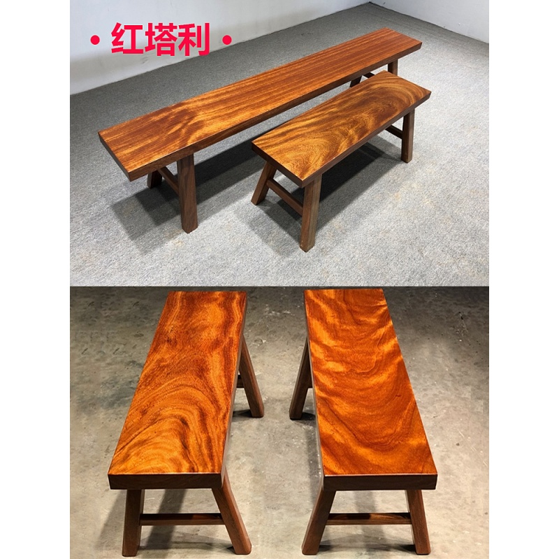板凳黄红凳子奥坎条椅板凳家用实木长凳子现货订金 奥坎条凳一米价格