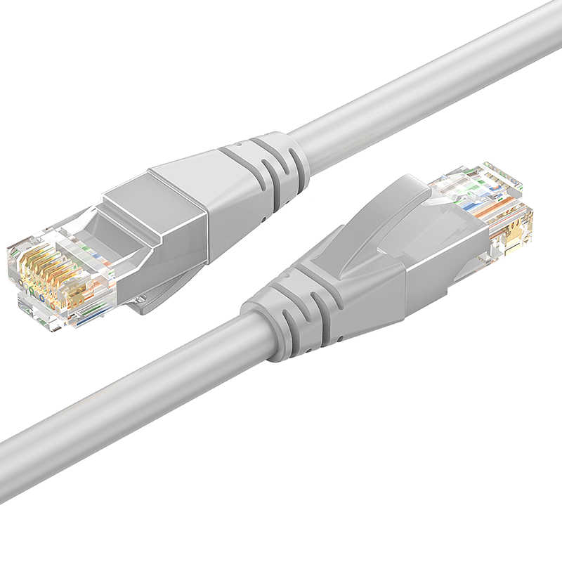 晶华 五类网线 CAT5类百兆高速网络跳线工程家用电脑路由器RJ45监控跳线8芯双绞成品线缆 灰色1米W183C