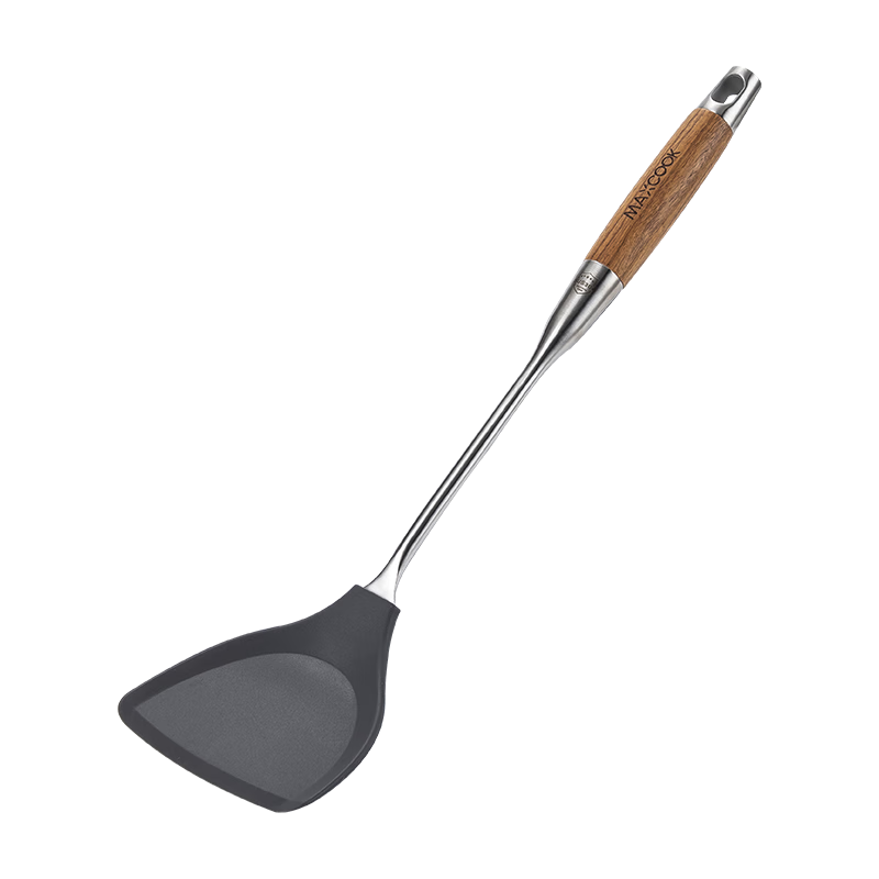 美廚(MAXCOOK)硅膠鍋鏟 304不銹鋼炒鏟不粘鍋炒煎鍋平底鍋 加厚花梨木MCCU3516