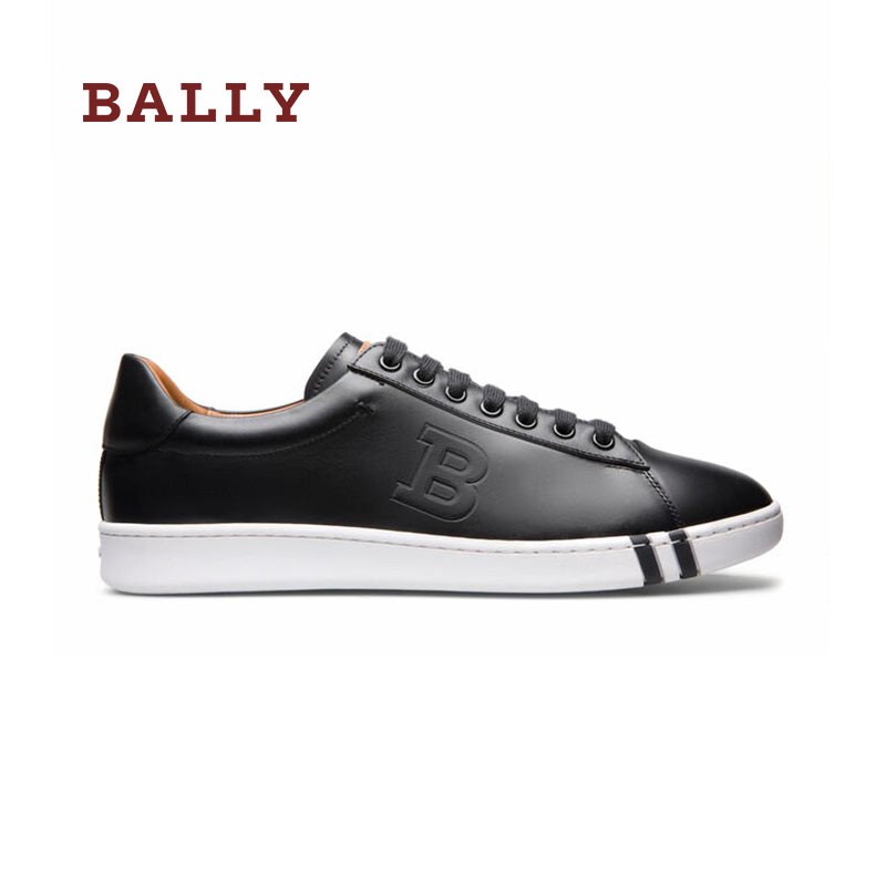 BALLY巴利男鞋奢侈品经典  男士黑色小牛皮运动鞋休闲跑步鞋百搭轻便滑板鞋子 ASHER 黑色 40