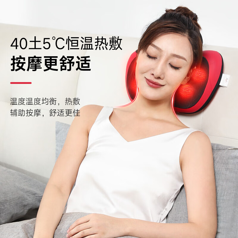 立昌（LiChang）腰部按摩器舒缓腰颈部酸痛全身可用颈椎按摩枕腰肌劳损腰椎间盘突出肩颈按摩仪 【中秋节礼物】  8D【有线插电款】按摩+定时+热敷+咖啡色