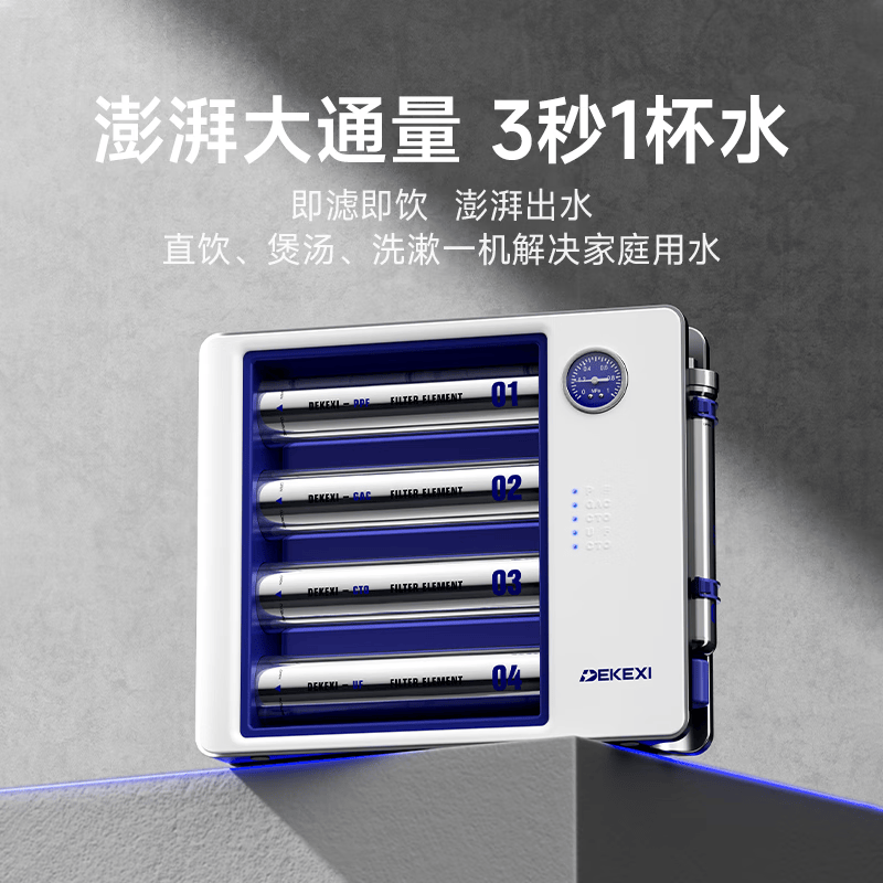 德克西德国净水器家用直饮厨房自来水前置过滤器超滤不锈钢净化器 【自行安装】-2年滤芯套装