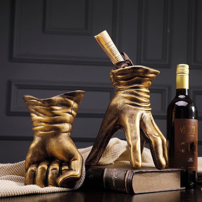 集思美复古手势造型红酒架摆件创意花瓶客厅吧台服装店橱窗装饰工艺品