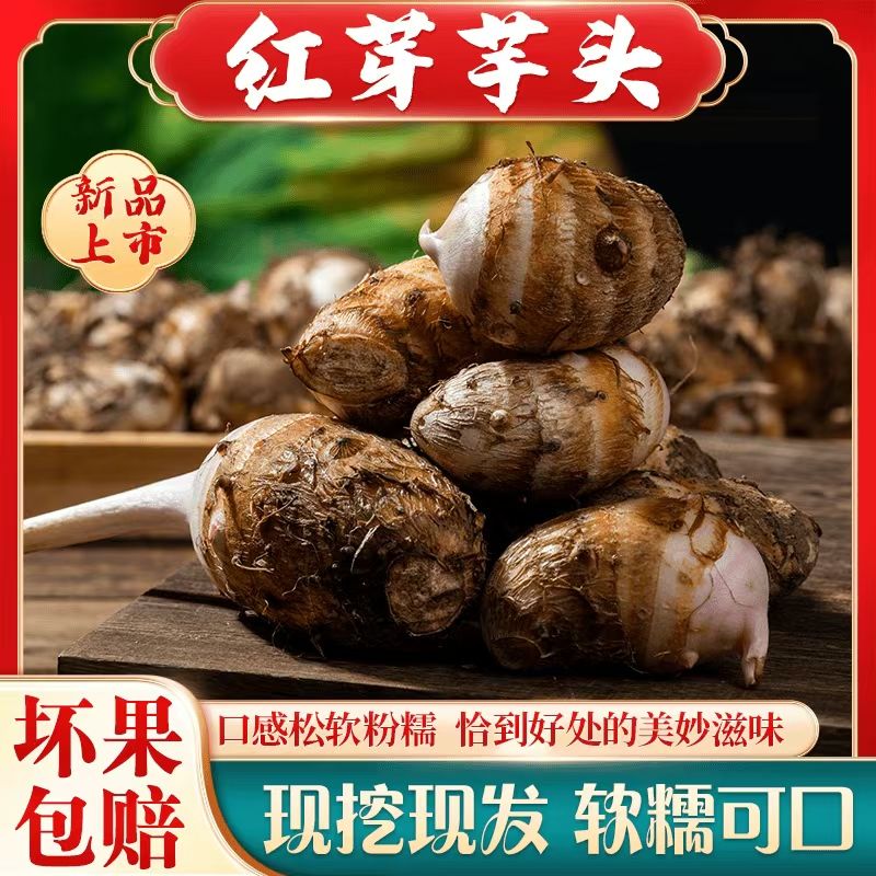 正宗浙江金华红芽芋软粉糯香甜小芋艿新鲜现挖现发红梗小毛芋DD 1斤