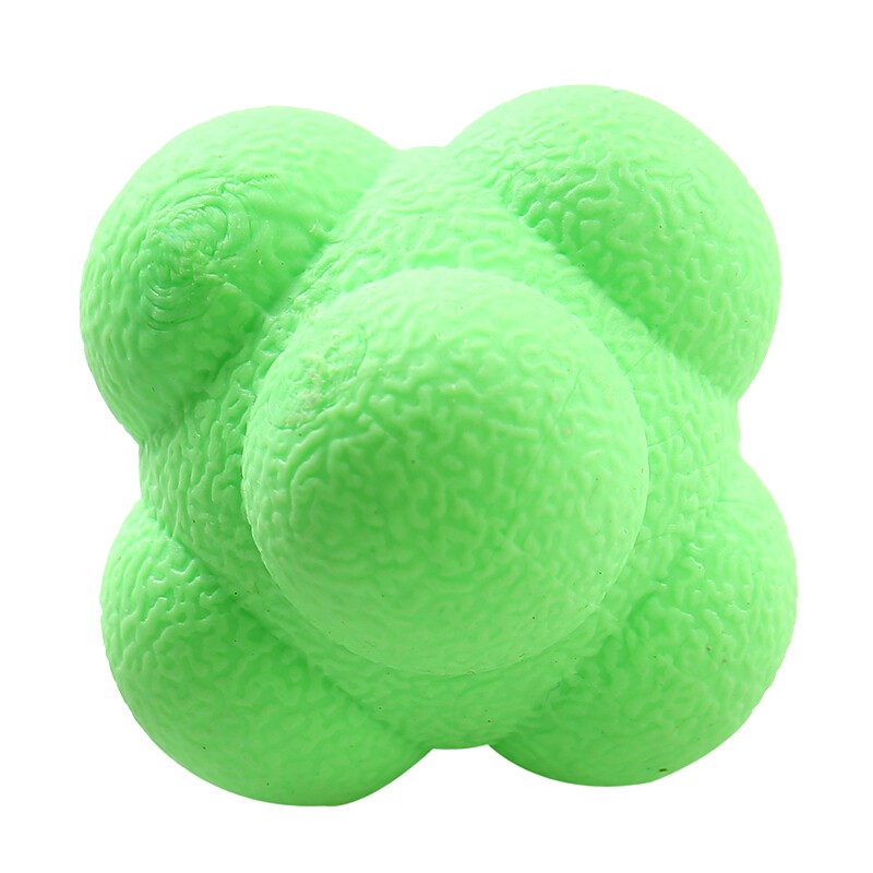 高难度六角球反应球灵敏球变向球网羽乒乓球速度敏捷训练反弹球 绿色