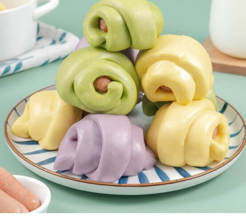 新食道果蔬热狗卷20个 手工儿童香肠馒头早餐 速冻包子速食面点 320g