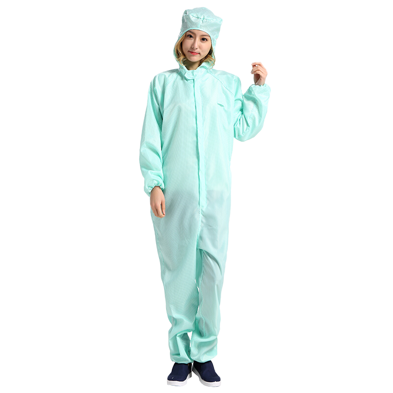 星工（XINGGONG）防靜電服 連體帶帽無塵潔凈服防塵用噴漆防護(hù)工作服可定制 綠色XXL碼