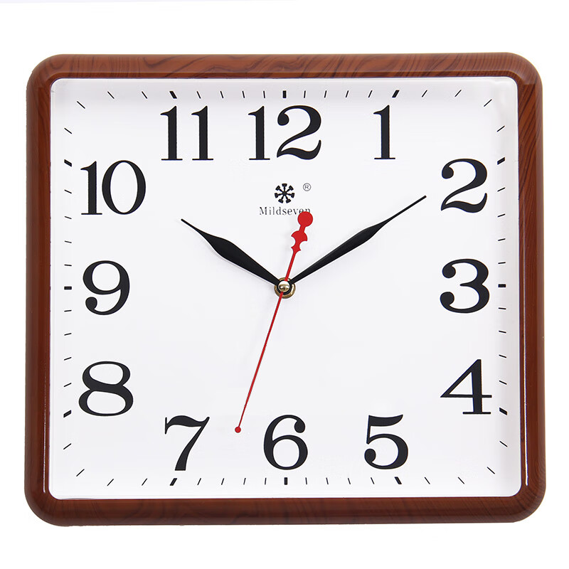 七王星七王星长方形现代简约客厅挂钟创意电子墙壁挂表石英钟免打孔钟表 9814黑边日历 13英寸 长33厘米高30厘米