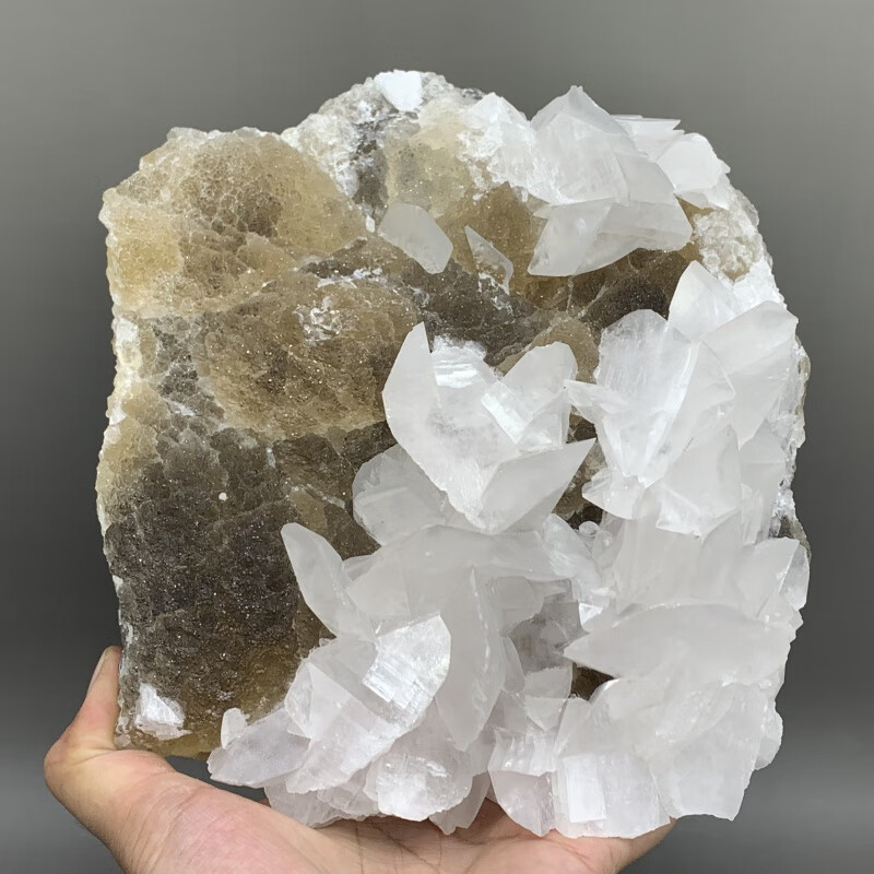 gmay 天然 萤石 共生 白色方解石 矿物晶体矿石标本观赏收藏摆件展示