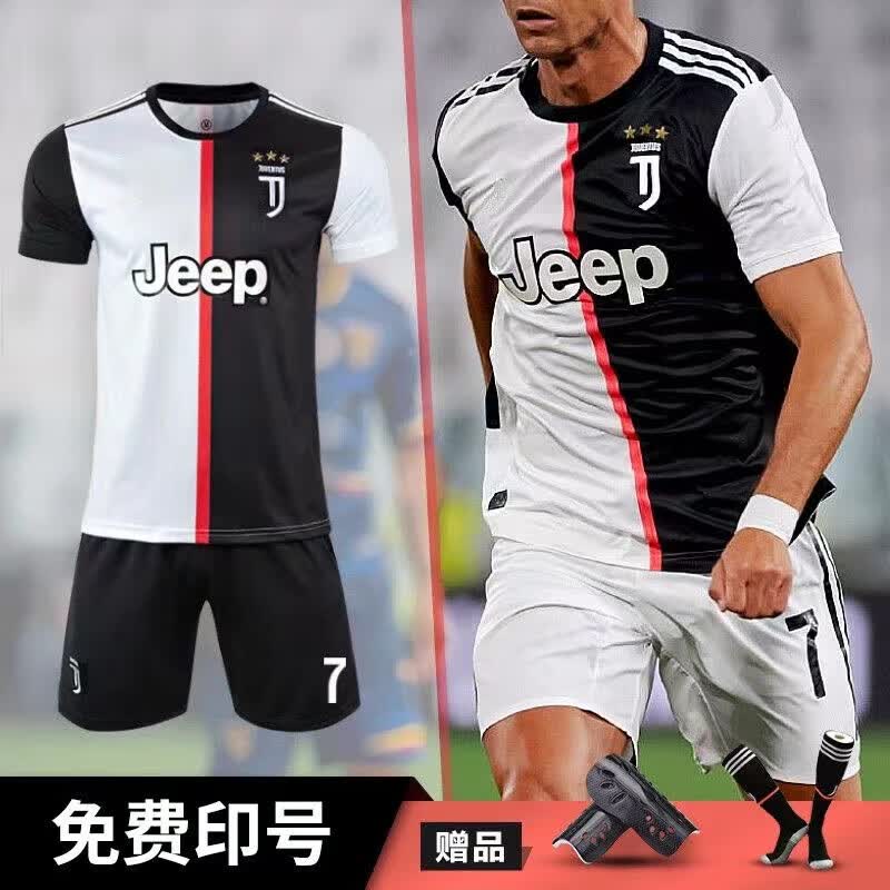 七容1920尤文图斯主场球衣7号c罗儿童足球服套装团队比赛定制队服