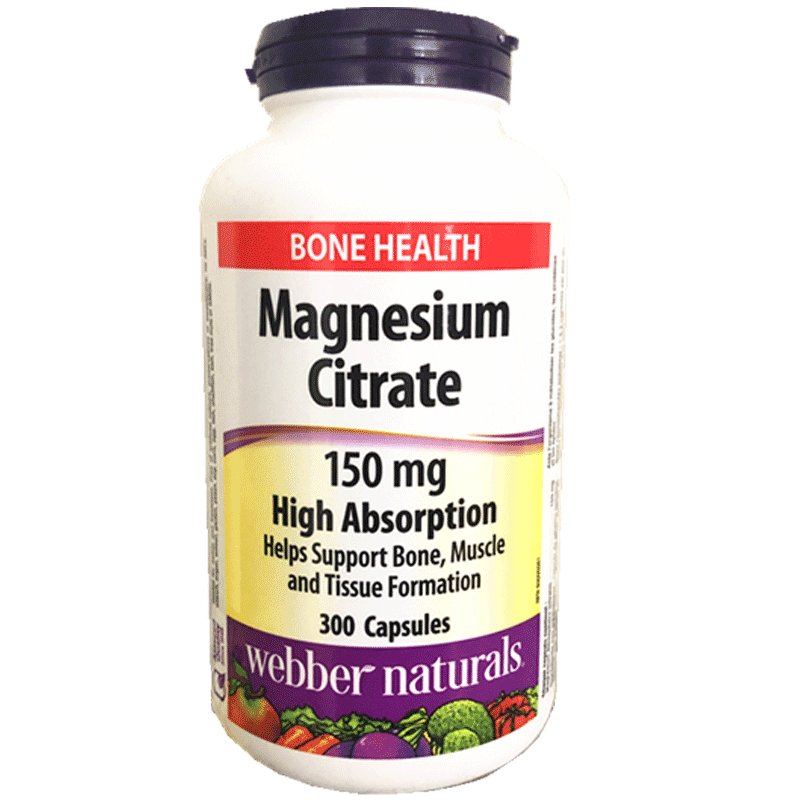 伟博天然webber naturals柠檬酸镁150mg高吸收高含量300粒