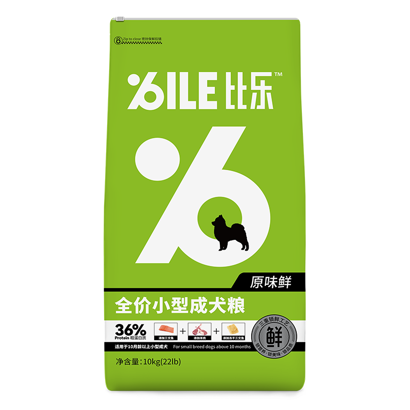 比乐原味粮鲜系列小型成犬狗粮10kg：优质口感，健康营养