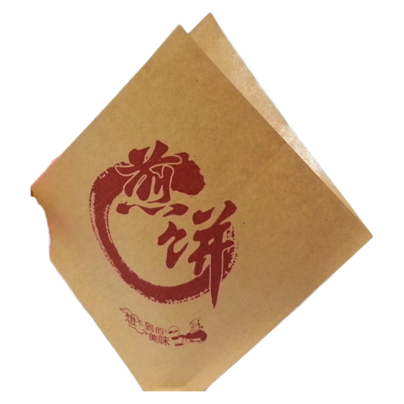 法漫玫煎餅紙袋定做 雜糧煎餅袋子 牛皮防油紙袋 煎餅果子紙袋 三角紙袋 17*17煎餅普通100個