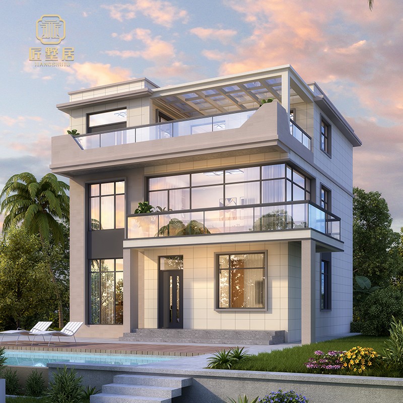 别墅设计图纸带阳台农村自建房设计图全套样图效果图2107188乡村建筑