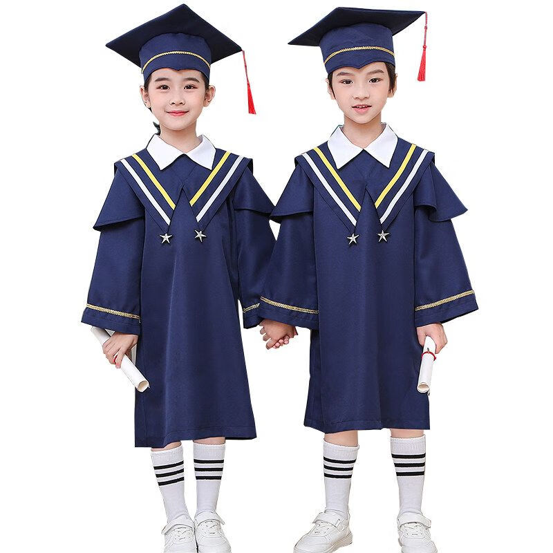衣莉丝博士服小学生幼儿园博士服学士服博士帽毕业拍照服装礼服套装