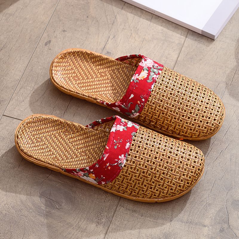 簇拥麻鞋甘谷草鞋男汗脚拖鞋纯色手工透气包头藤草编织凉拖鞋夏天男女