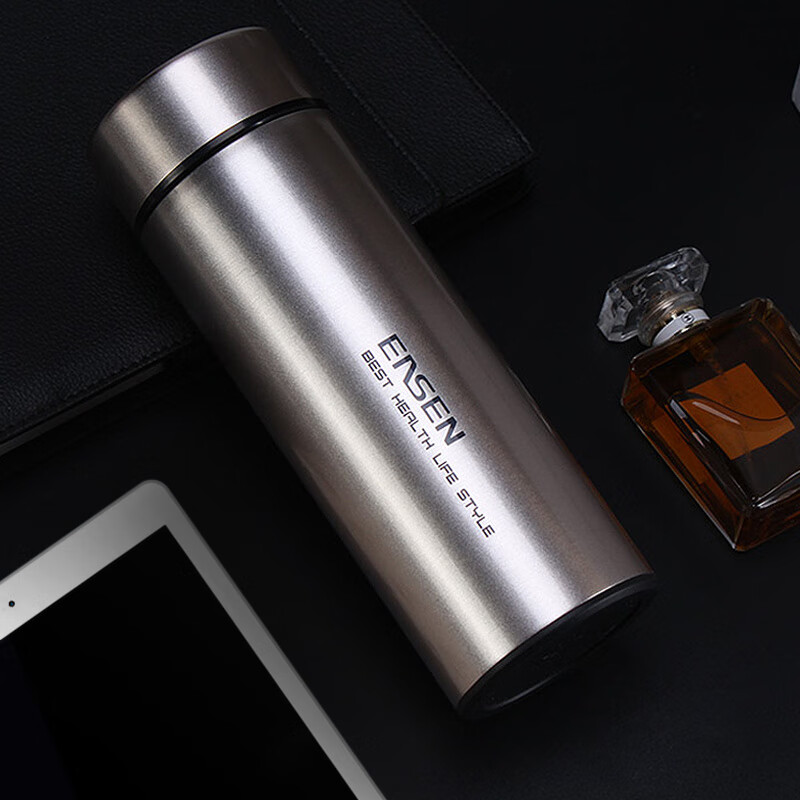 杯男士高档商务水杯便携双层真空茶杯大容量泡茶杯刻字礼物 铂青铜