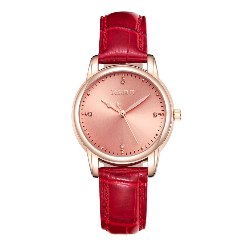 锐力时尚小清新舒适皮带防水石英女表学生百搭商务优雅气质减龄休闲