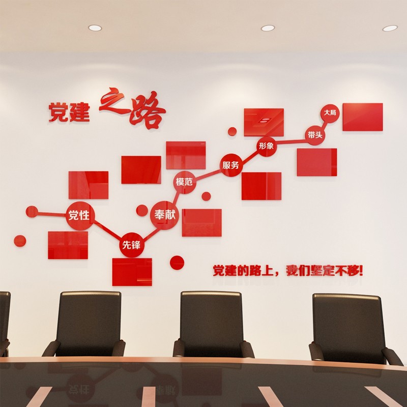 党建文化墙光辉历程成长党建照片墙贴画党员活动室布置企事业单位背景
