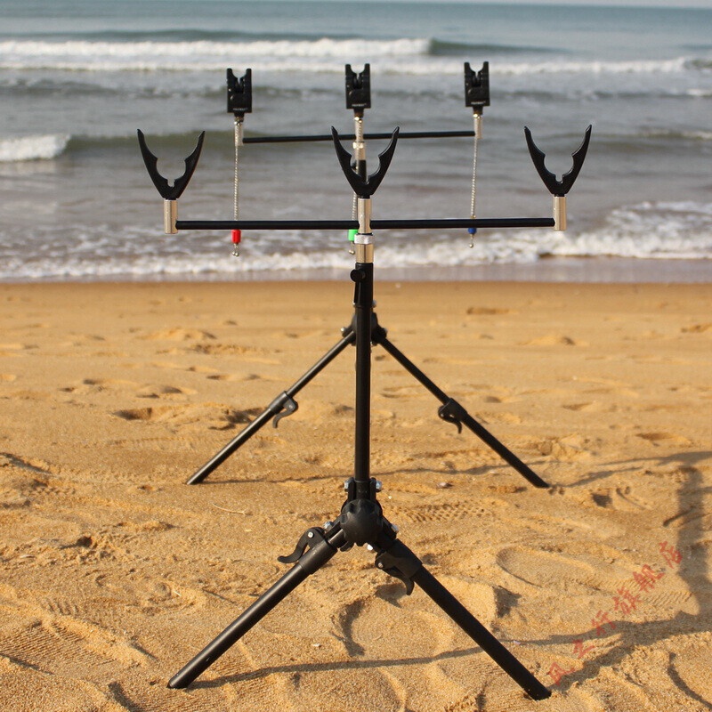 yiuds 新款三头支架海竿湖库钓支架报警器摇摆器支架头组合套装初学者