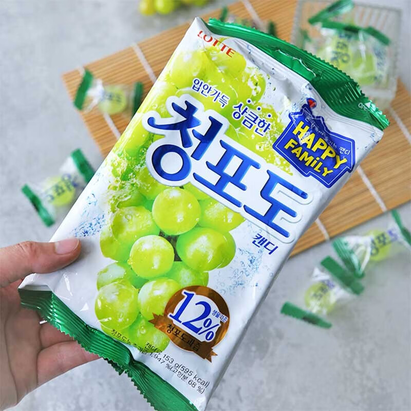乐天(lotte)韩国进口乐天青葡萄糖果水果味糖喜糖办公室休闲零食品 二
