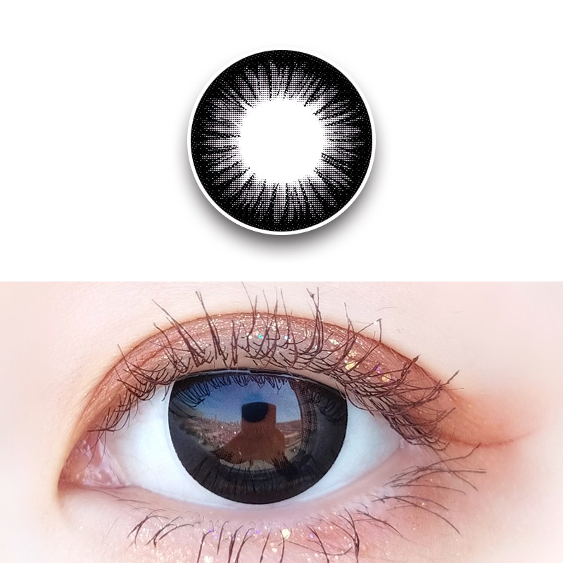 Winni【JD速发】温妮韩国进口新款半年抛美瞳2片装 大小直径隐形眼镜 Cindy 黑拿铁(2片装)14.5mm 0度