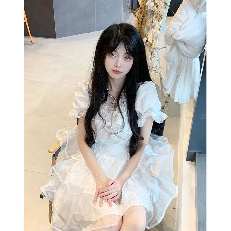 c小心机连衣裙子仙女纱裙甜美蓬蓬裙茶歇法式超仙在逃公主生日小礼