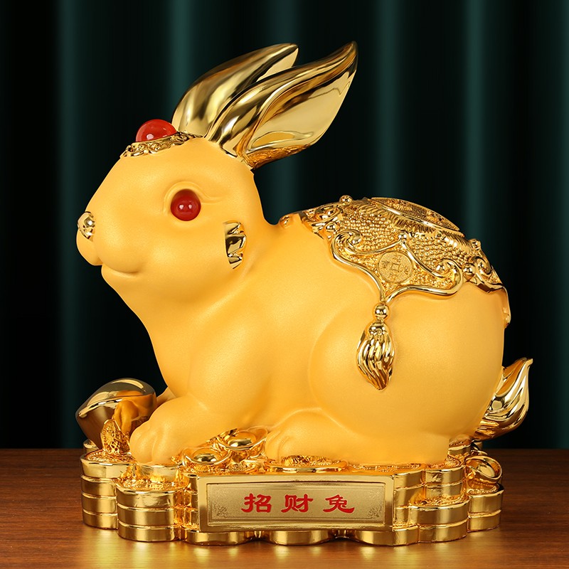 生肖兔子 家居客厅酒柜书房装饰工艺品公司馈赠纪念礼品 11#招财兔