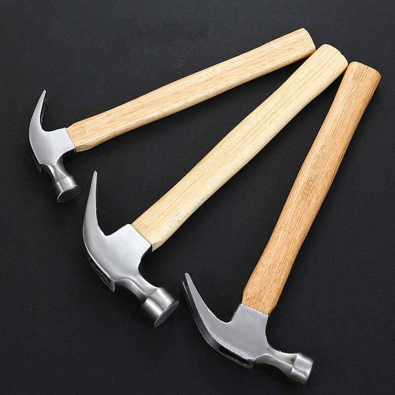 羊角锤五金铁锤工具小锤家用木工装修锤榔头起钉锤拔钉 木把羊角锤