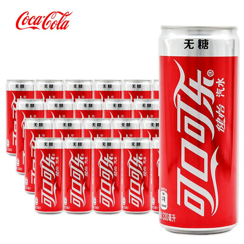 可口可乐（Coca-Cola）可口可乐CocaCola健怡无糖汽水碳酸饮料摩登罐整箱装零卡0脂含气 罐健怡