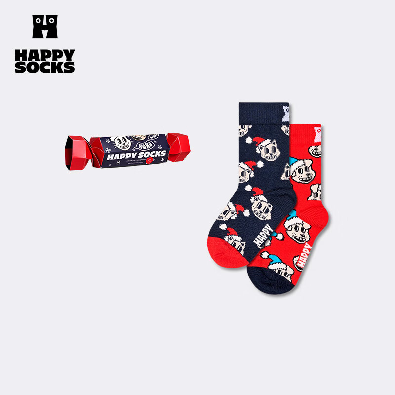 Happy Socks【新品】Happy Socks儿童圣诞袜子秋冬ins潮牌可爱动物2双装礼盒 饼干喵汪2双 均码 4-6Y 京东折扣/优惠券