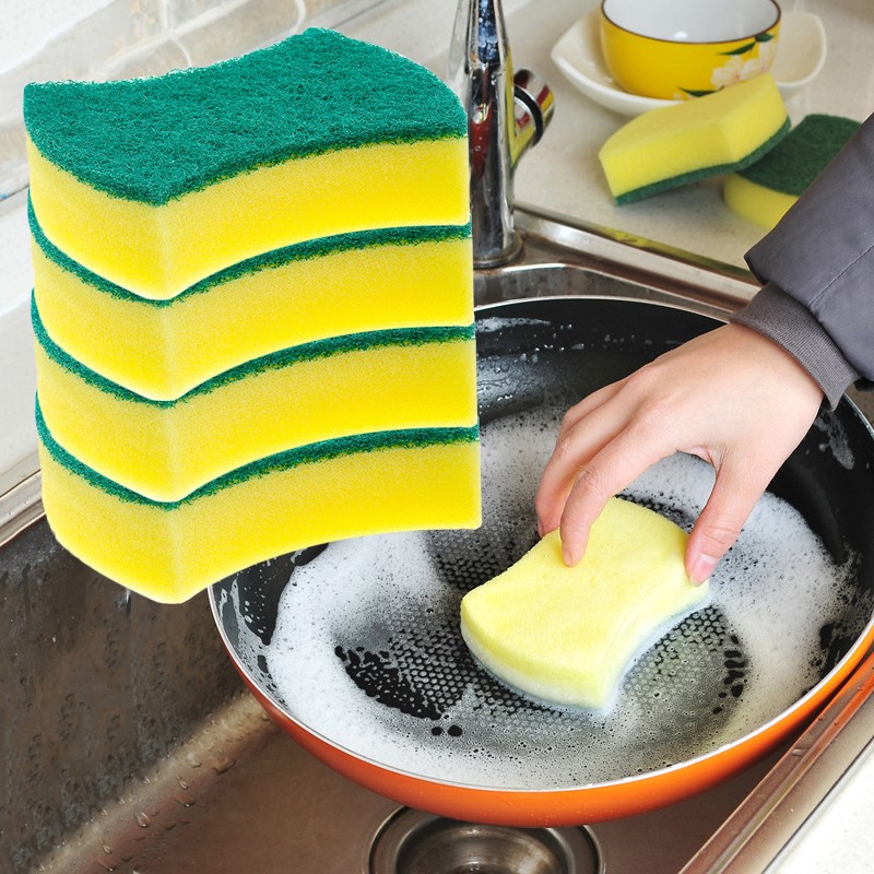 洗碗海绵擦洗碗洗锅百洁布抹布厨房清洁海绵块魔力擦 8个装随机（腰型）