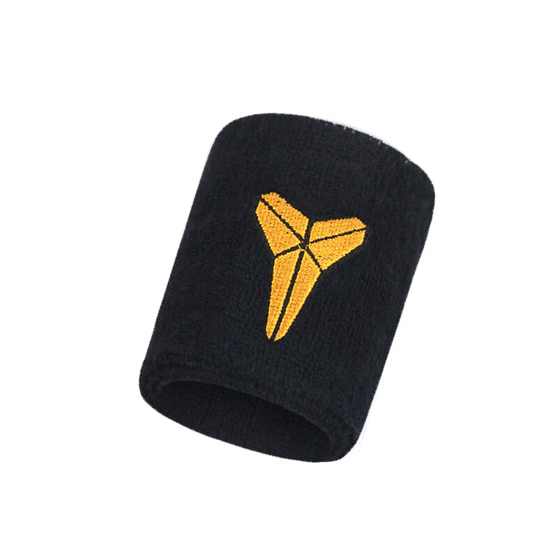 岚杳篮球护腕男女羽毛球擦汗腕带健身运动护具 科比-黑色护腕-1只装