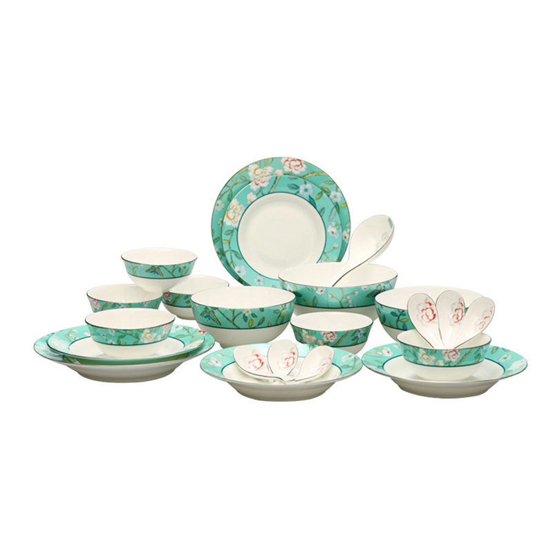 多样屋 套装餐具 釉上彩工艺 蔓茶园系列 乔迁送礼 蔓茶园 22头