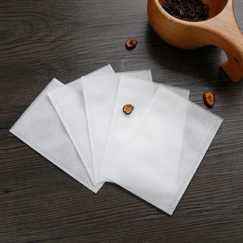 鸿盛德100个热封无纺布袋一次性茶包袋中药袋过滤袋茶叶袋药粉袋足浴袋 6*8厘米(100个)