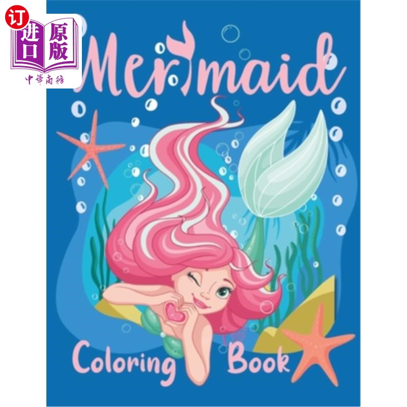 海外直订mermaid coloring book: beautiful illustration of