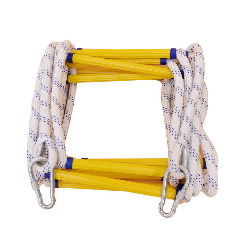 6集太 树脂绳梯消防软梯高楼自救登高下井爬梯高空救生软梯钢丝款50米