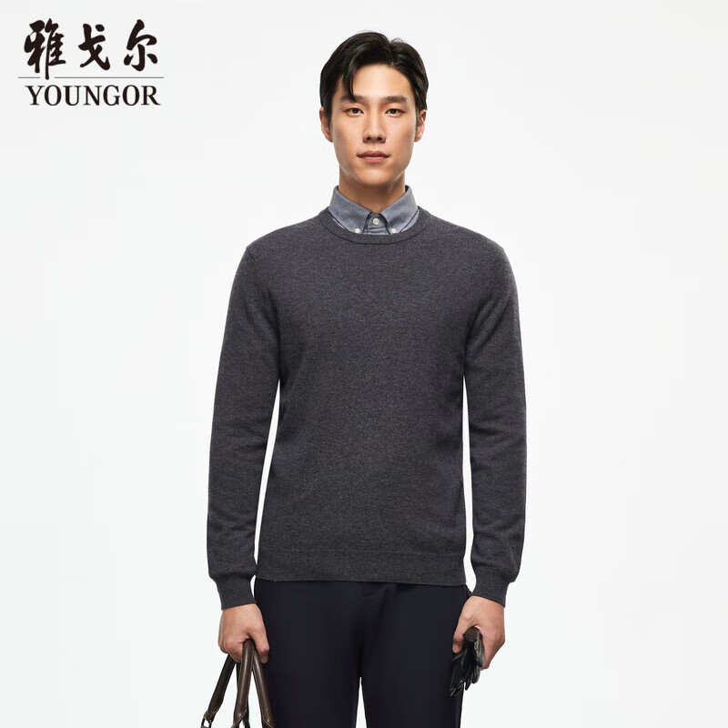 雅戈爾 毛衫男士 2022秋冬季青年男士商務(wù)休閑毛衫 VYQW639994DYB 灰色 105cm