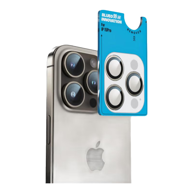 蓝猩先生适用苹果15promax镜头膜iPhone15pro后置摄像头保护膜99AR高清增透防刮防眩光钢化膜 钛原色