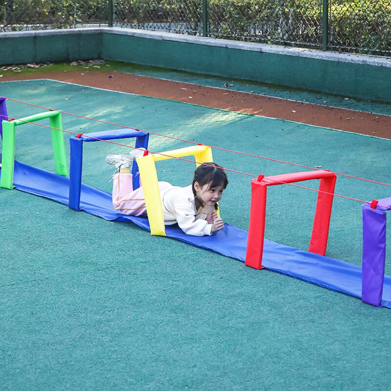 幼儿园南天门钻洞隧道体能训练跳房子 爬行跳跃平衡感统训练器材户外