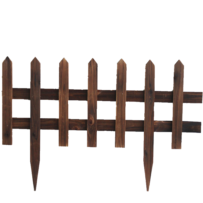 藤印象 木围栏护栏木制插地篱笆防腐木围栏栅栏木户外花园插片别墅装饰 碳化色60*35*20厚0.9