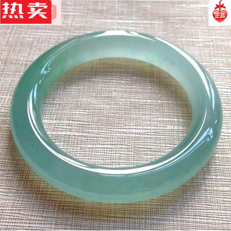 snqp手镯翡翠手饰缅甸冰糯种晴水圆条油青玉镯子满阳绿正圈老坑翡翠手